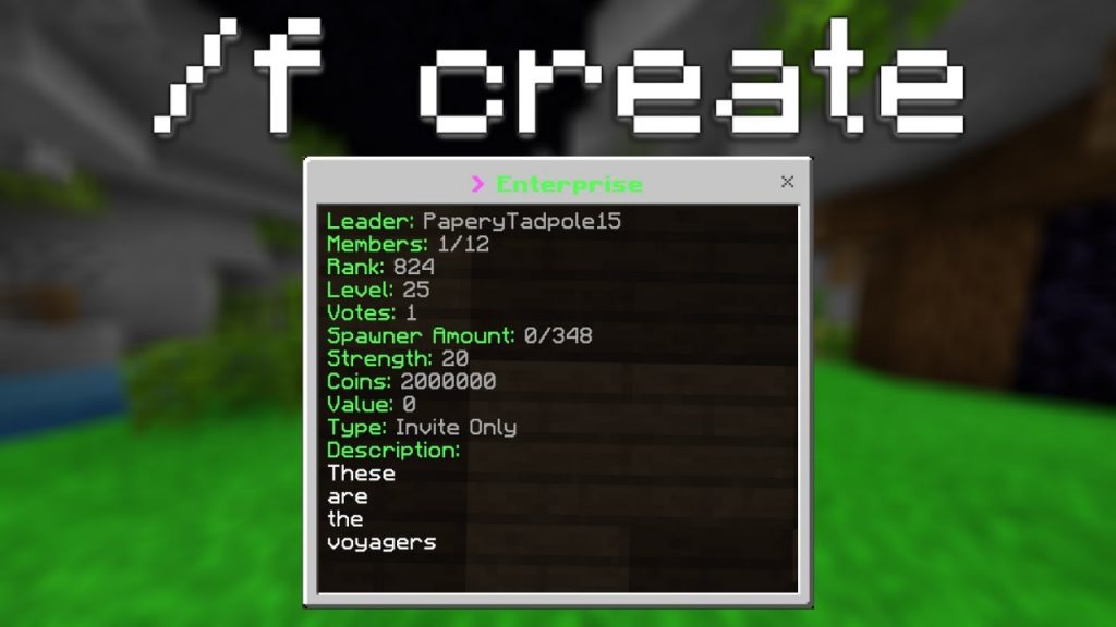 I created a new faction! - MCPE Factions