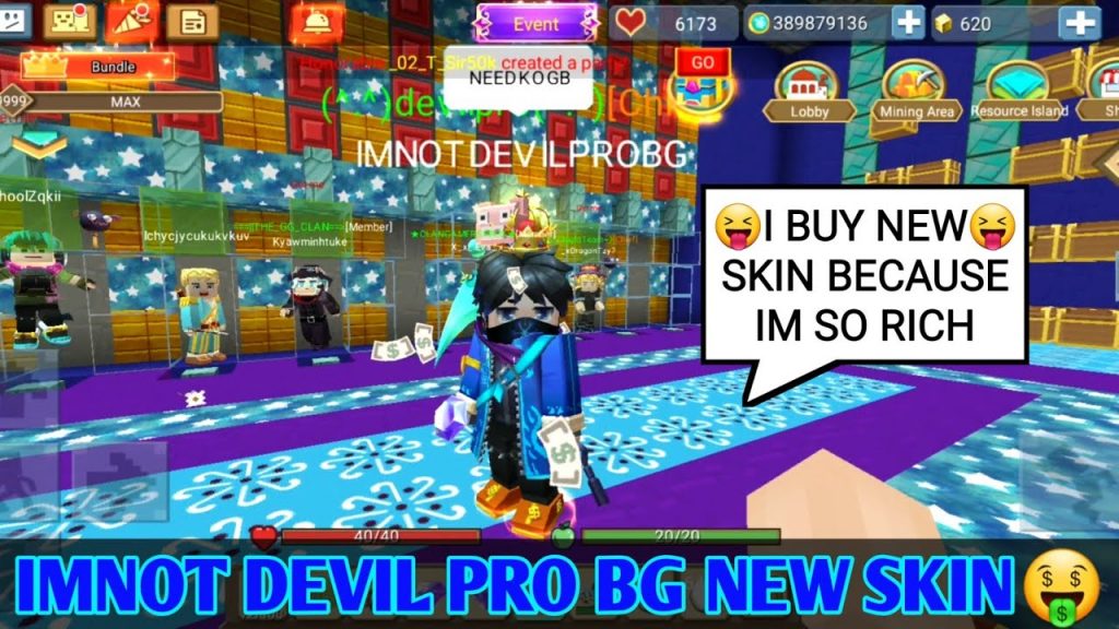 ImNotDevilPro BG New Skin its So Cool i Try To Buy That Skin Skyblock BlockmanGo Minecraft