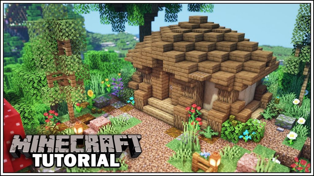 Minecraft Tutorial: Small Starter Storage Building [How To Build]