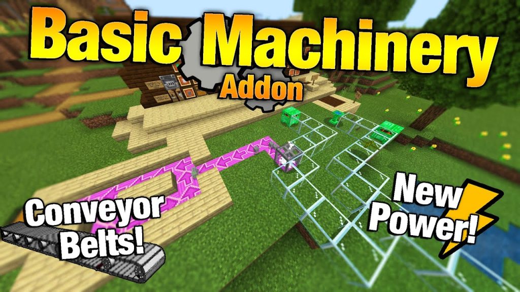 "Basic Machinery" Minecraft Bedrock Edition Addon Showcase/Guide[Drills, Miners, Farmers & Crushers]