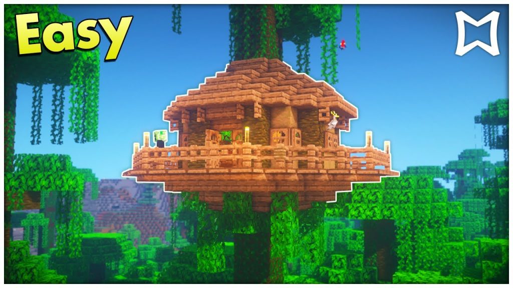 ► Minecraft Survival Jungle Tree House Tutorial! (EASY)