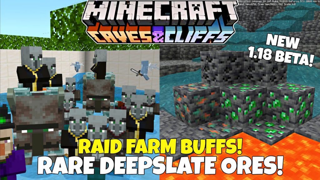 New Raid Farm Buffs, Rare Deepslate Ores Re-added & More! Minecraft Bedrock 1.18 Beta