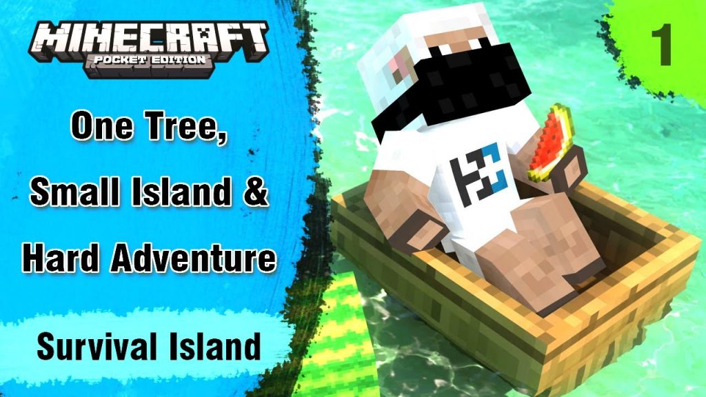 Survival Island #1 -  One Tree & Small Island With New & Big Adventure - Minecraft PE | in Hindi