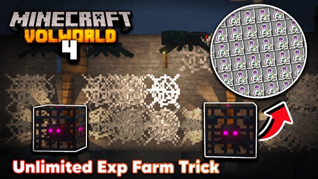 Unlimited Exp Trick With 2 Spawners Farm, Minecraft Survival (VOLworld #4)