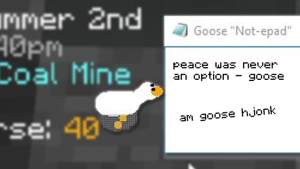 a goose tortures me while playing hypixel skyblock...