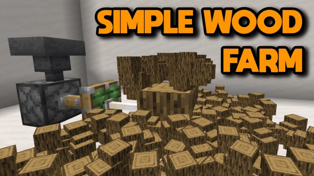 EASIEST Automatic Wood Farm Tutorial - Minecraft Bedrock 1.18