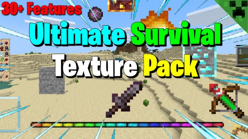 Ultimate Survival Texture/Resource Pack | Useful MCBE Pack | Improves Vanilla look | by Sunbun123 |
