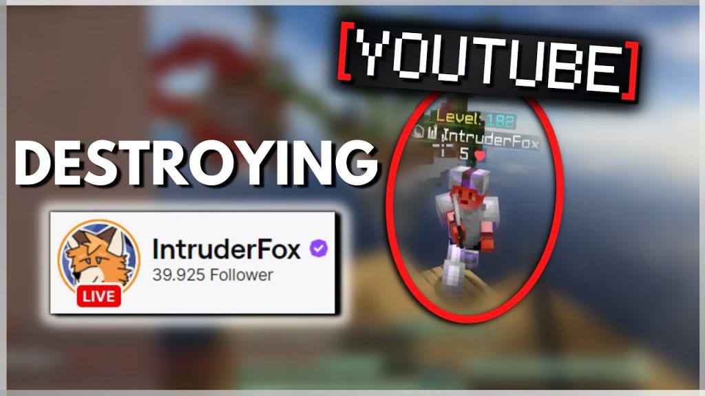 Destroying Youtuber/ Twitch Streamer in Minecraft Bedwars (with Handcam) IntruderFox