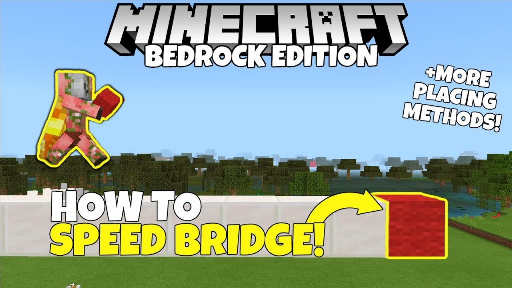 How To Speed Bridge In Minecraft Bedrock & More Illegal Block Placing Methods!