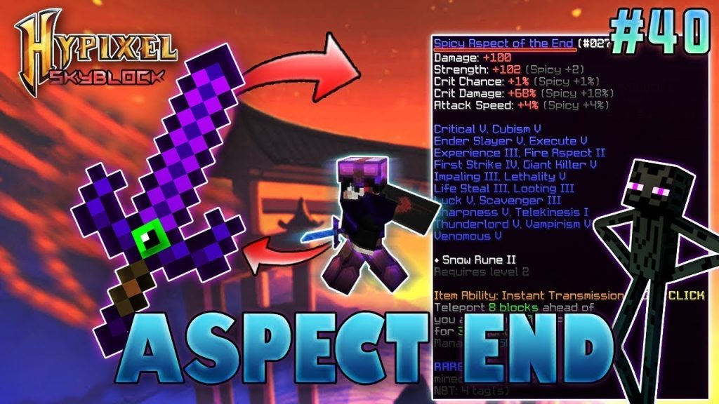 How to increase damage of Aspect of the End | Fake Hypixel Skyblock | Minecraft