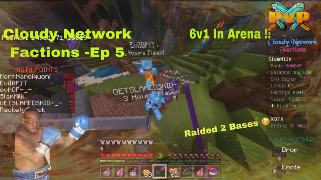 MINECRAFT Cloudy Network Factions - Double Raid + Epic Pvp Battle At End !