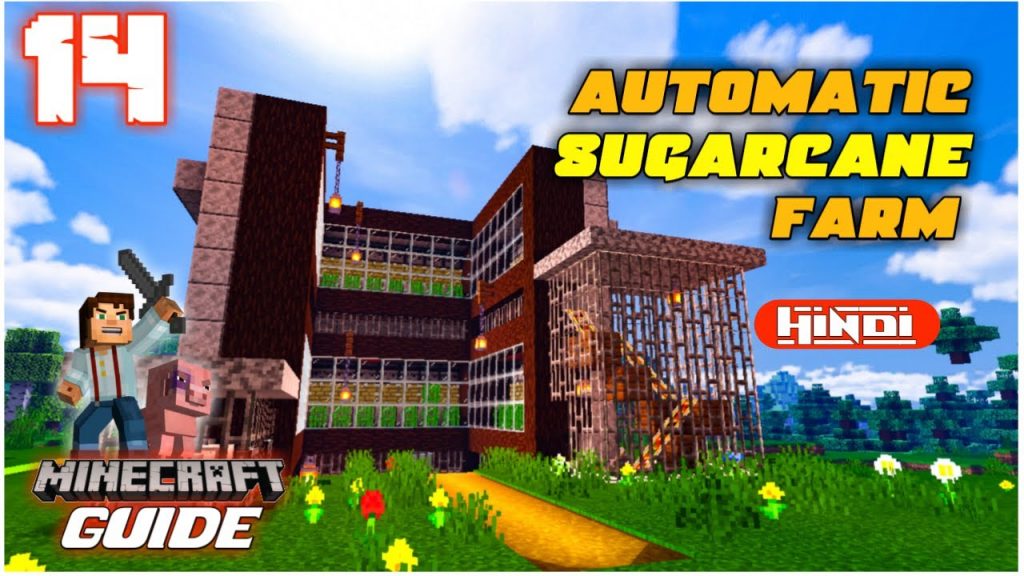 AUTO SUGARCANE FARM! | Minecraft Guide in Hindi (Minecraft Survival Let's Play) #14