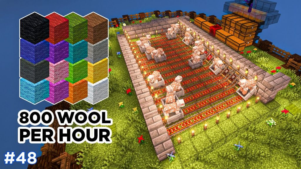 I built Wool farm in Skyblock | Minecraft Timelapse Episode 48