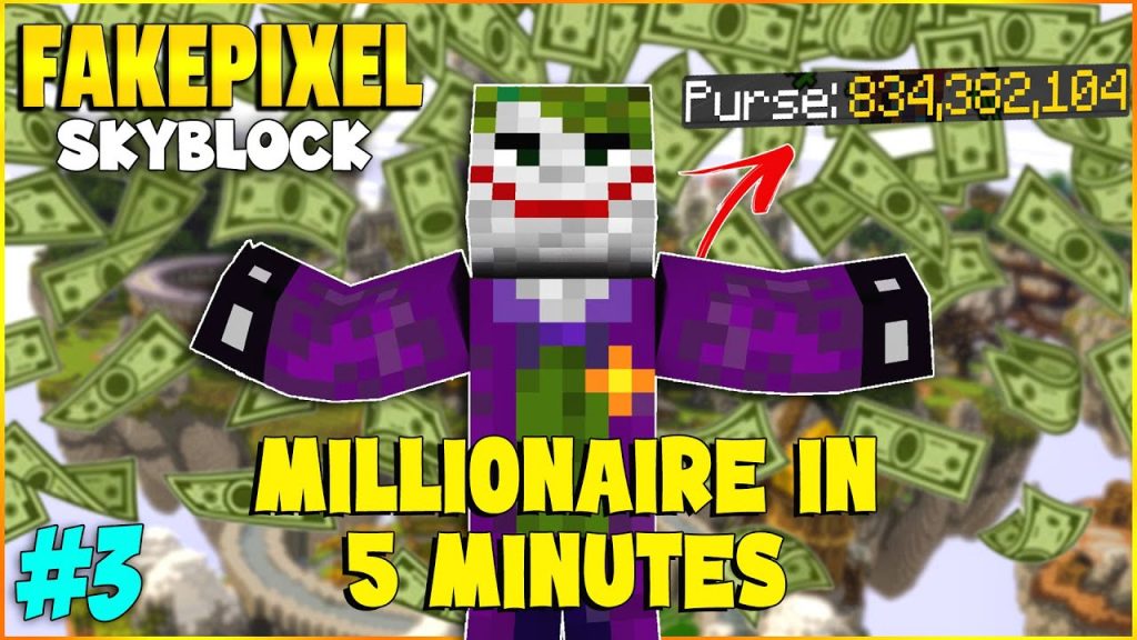 FAKEPIXEL SKYBLOCK | I Became Millionaire In 5 Minutes | Cracked Hypixel Server | Minecraft Hindi