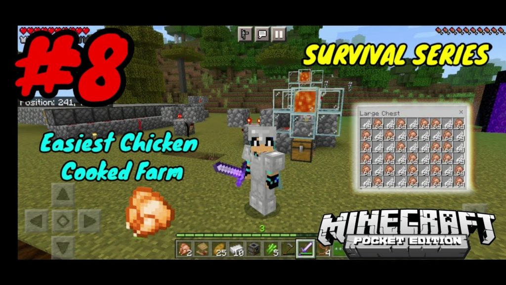 How To Make Chicken Cooked Farm Minecraft Pe 1.19 Minecraft Survival Server EP 8