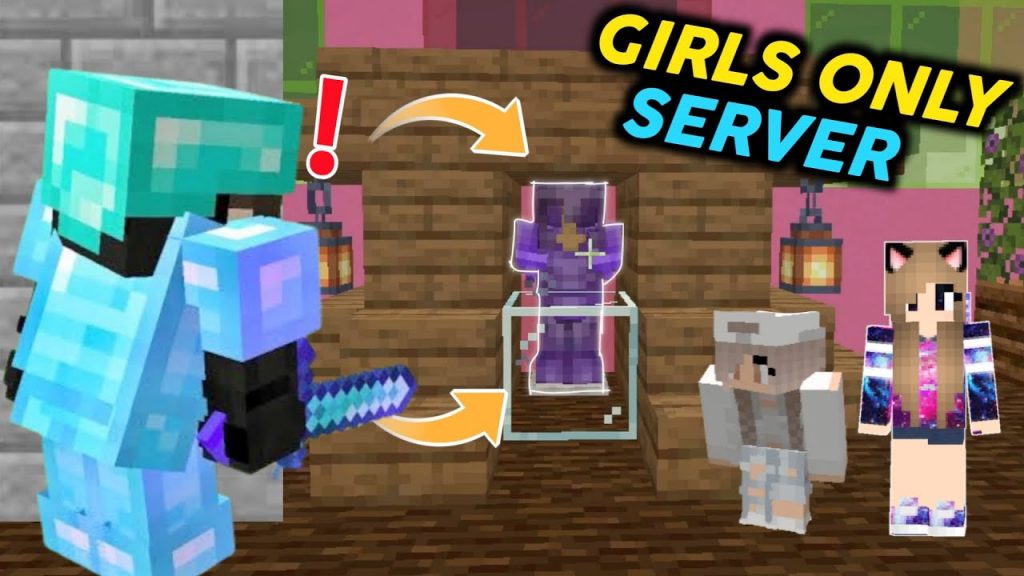 I Secretly Stole Super Netherite Armour in GIRLS ONLY Minecraft Server!