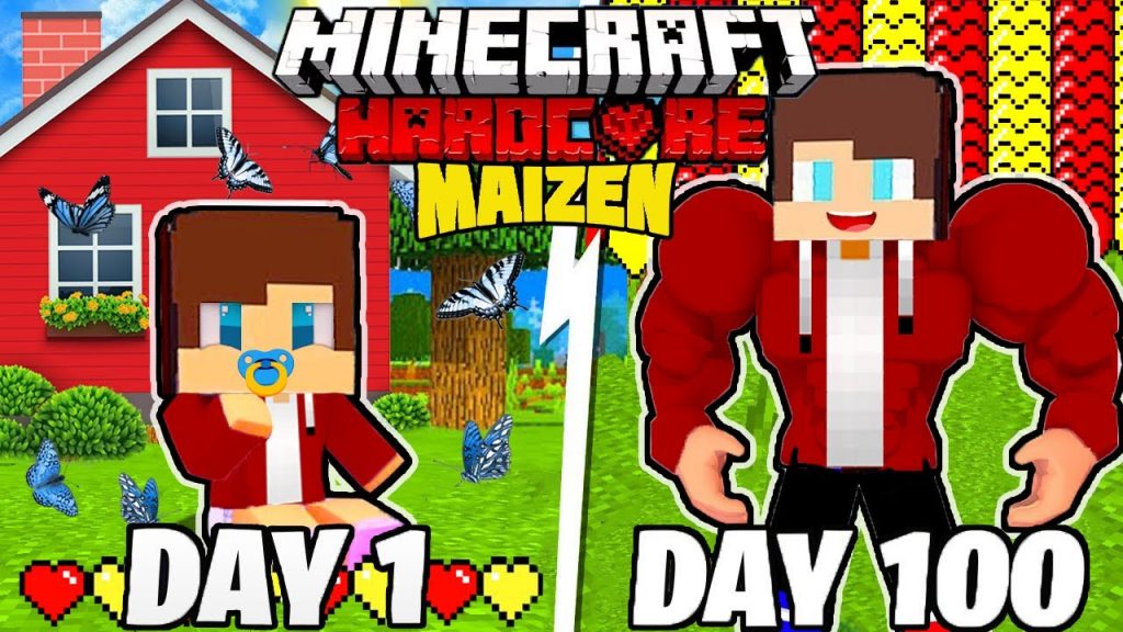 I Survived 100 DAYS as a Maizen JJ in HARDCORE Minecraft Thanks to Maizen JJ and Mikey