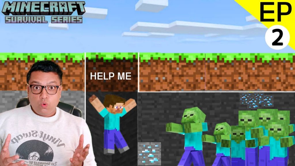 Too Many ZOMBIES - Minecraft Survival series Ep 2 - Gaurav katare Gaming
