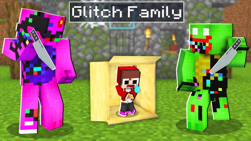 ADOPTED BY THE GLITCH MIKEY FAMILY IN MINECRAFT! BABY MAIZEN JJ