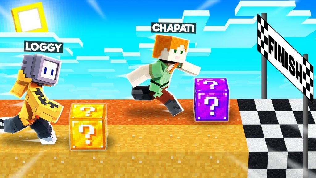 CHAPATI LOST 1V1 LUCKY BLOCK RACE IN MINECRAFT