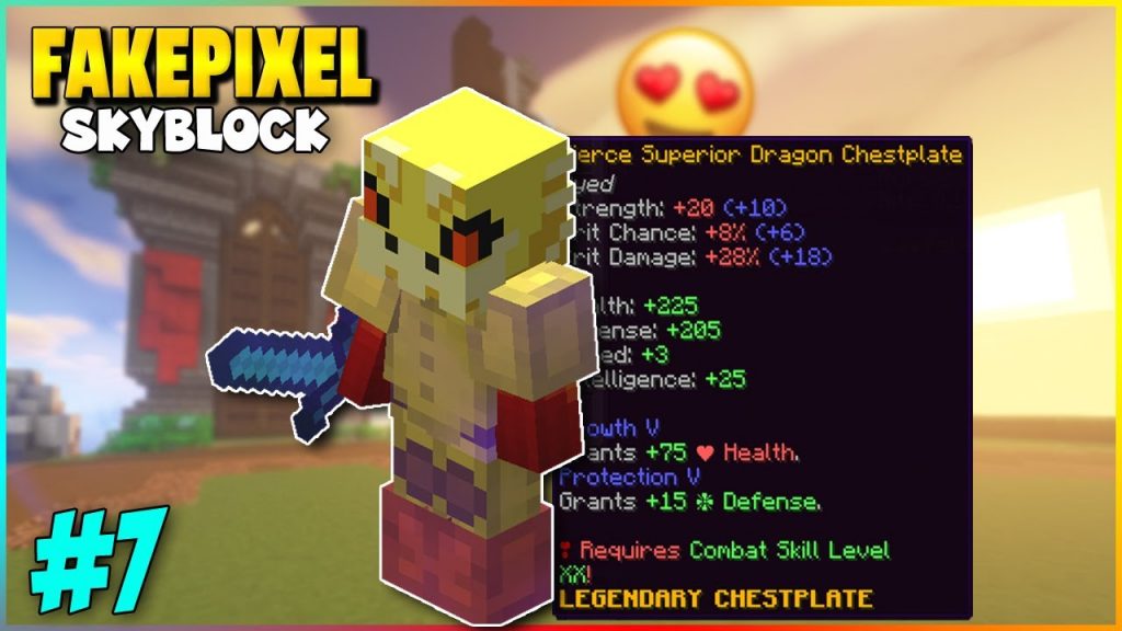 FAKEPIXEL SKYBLOCK | I GOT SUPERIOR DRAGON ARMOR | Cracked Hypixel Server | Minecraft Hindi