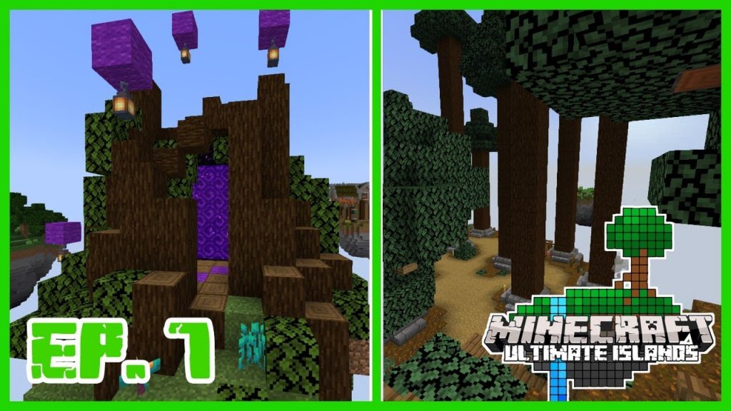 Going to the Nether in Minecraft Skyblock! - Ultimate Islands Skyblock Minecraft Ep. 7