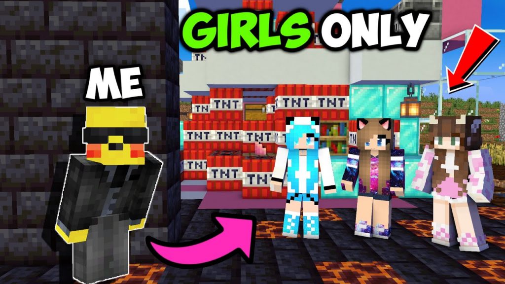 I Destroy Into ''GIRLS ONLY" Minecraft Server || Part #2