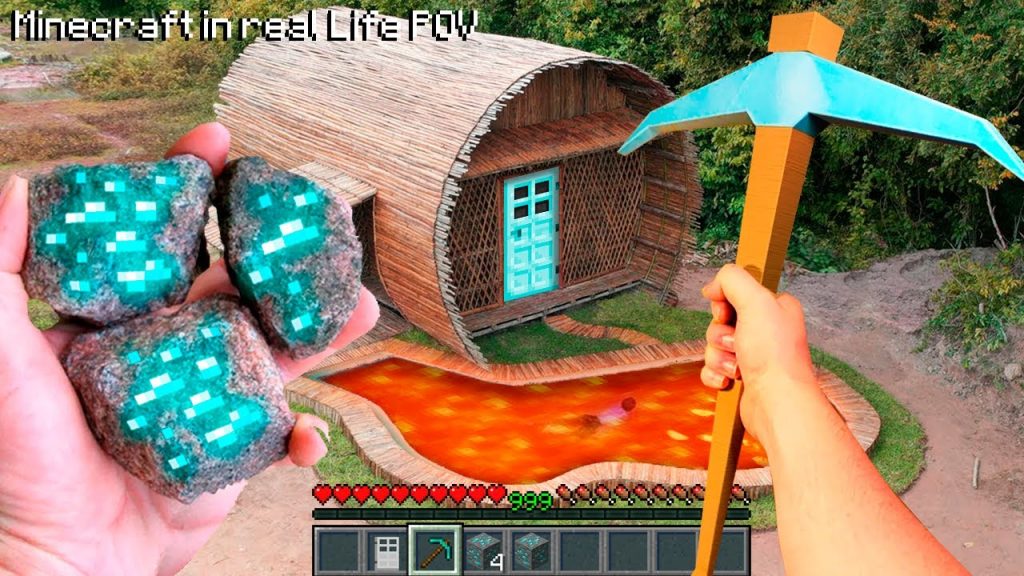 Minecraft in Real Life PROTECTED VILLAGER HOUSE in Realistic Minecraft Mod Texture Pack