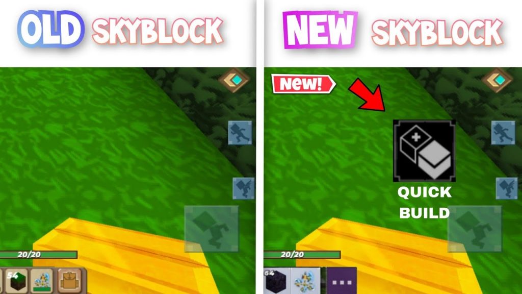 New QUICK BUILD Button in Skyblock Update! Blockman Go