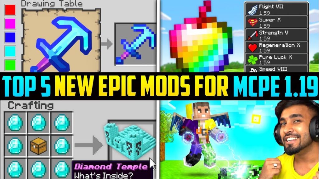 Top 5 Epic Mods For Minecraft Pocket Edition 1.19+ | Best Youtubers Mod Series For MCPE!