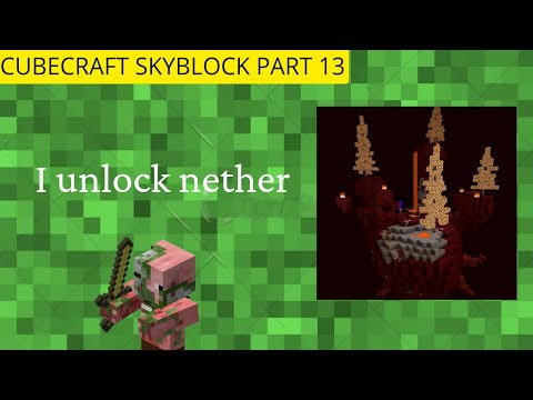 || i unlock nether || cubecraft skyblock || minecraft in hindi || part 13 ||