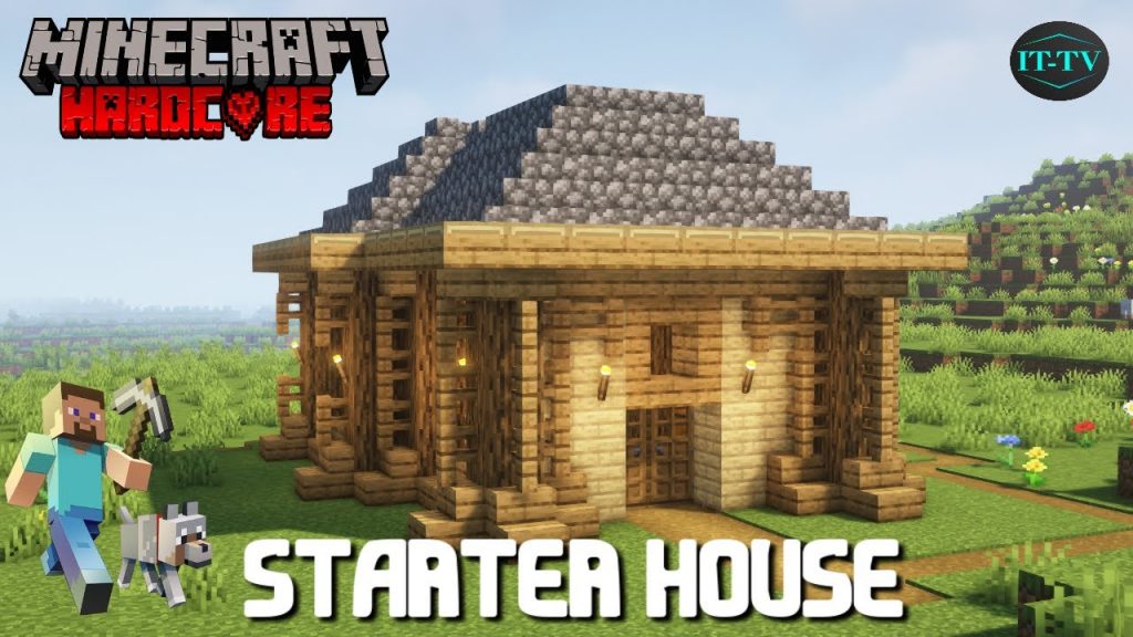 How To Build A STARTER HOUSE in minecraft HARDCORE SURVIVAL - TUTORIAL (GUIDE)