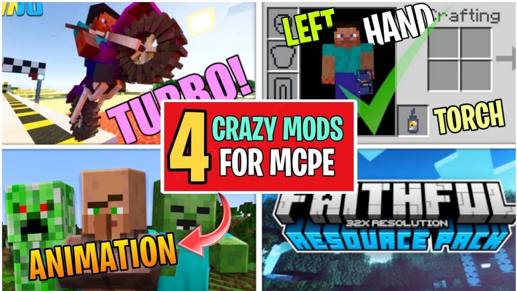 Top 4 Crazy Mods For Minecraft pocket edition | Op Mods For MCPE #minecraft #video