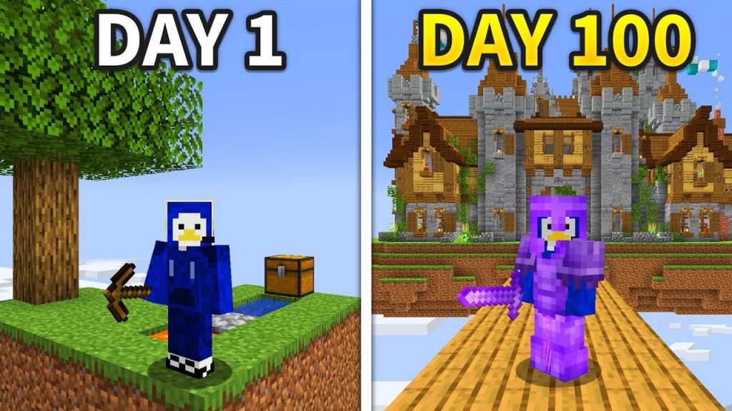I Survived 100 Days in Minecraft SKY BLOCK!