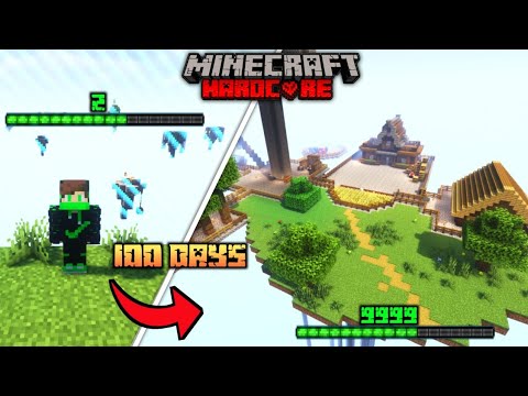 I Survived 100 Days In Skyblock But The World Expands With XP !