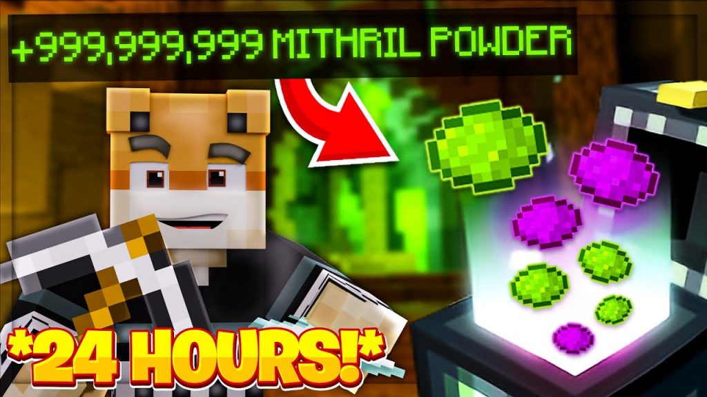 I Survived Powder Mining for 24 HOURS!! -- Hypixel Skyblock