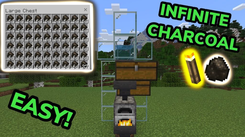 SIMPLE 1.19 CHARCOAL FARM TUTORIAL in Minecraft Bedrock (MCPE/Xbox/PS4/Nintendo Switch/PC)
