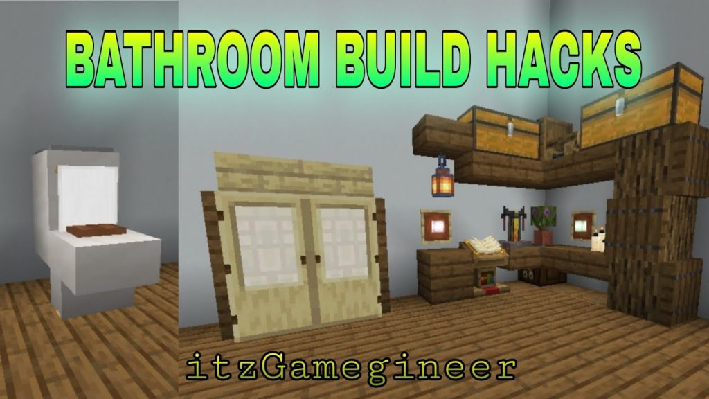 Bathroom build hack 2023 Minecraft PE/bedrock #viral #video #viralvideo #minecraft #build #popular