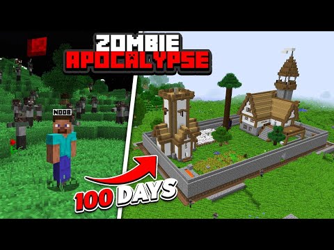 Minecraft 100 Days But , It's A Zombie Apocalypse !