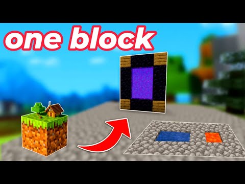 i build nether portal and cobblestone farm on minecraft one block | minecraft one block skyblock #4