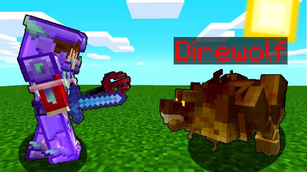 Fighting an ARMY of Direwolves in Minecraft Skyblock! (Pvpwars)