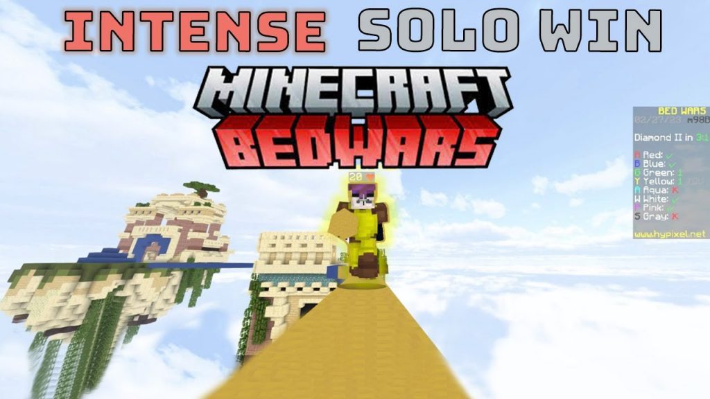 Intense SOLO MINECRAFT BEDWARS VICTORY