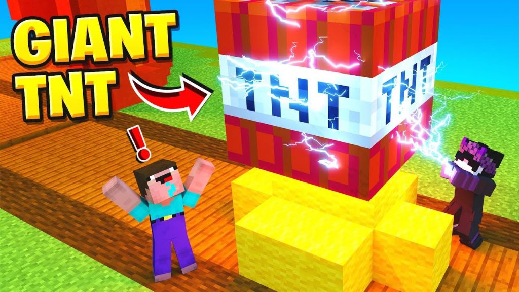 Minecraft Bedwars, But There is GIANT TNT!