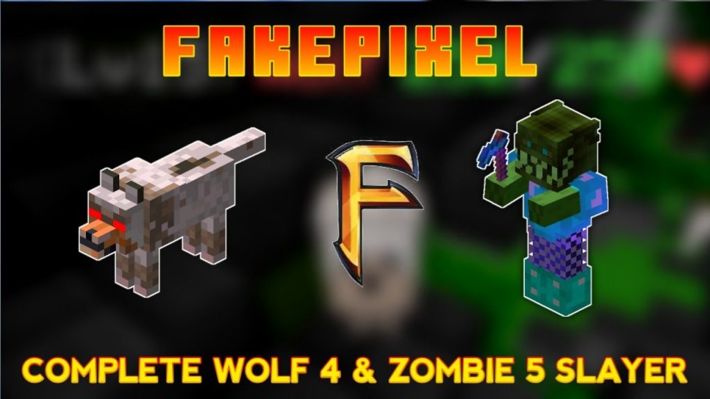#45 complete wolf and zombie slayer in fakepixel skyblock | increase combat skill  in fakepixel