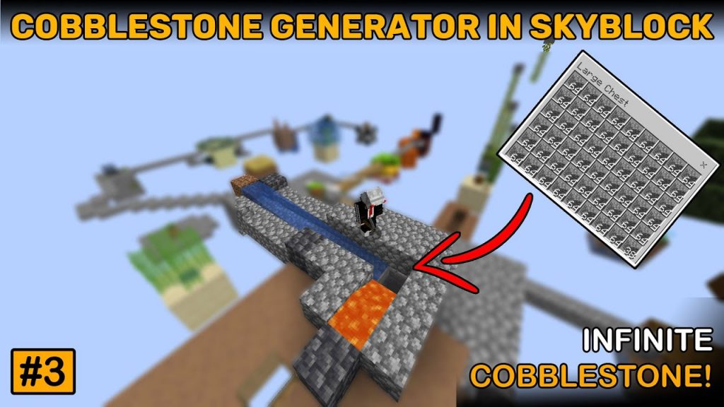 Easy CobbleStone Generator In Minecraft SkyBlok | Minecraft SkyBlock #3 | Minecraft Hindi