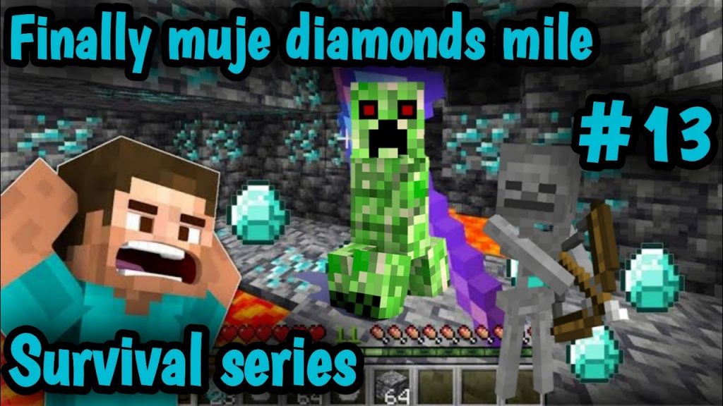 Finally I got diamonds for enchanting table in minecraft survival series/Epi 13