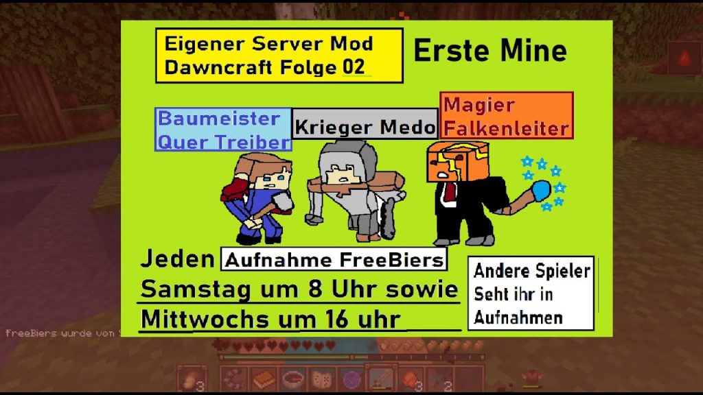 Minecraft Gameplay Deuscht Dawncraft mod 02 Eigener Server Erste Mine
