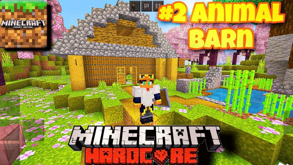 Minecraft PE hardcore #2 animal barn