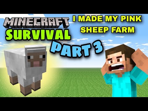 Minecraft Survival series Part 3 I made my pink sheep house||#videominecraft