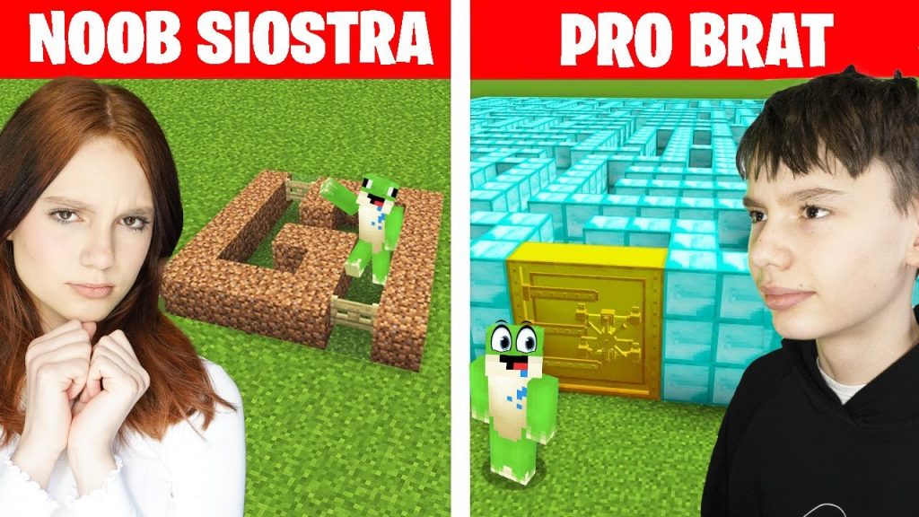 NOOB SIOSTRA vs PRO BRAT - LABIRYNT DLA DEYVA w Minecraft!